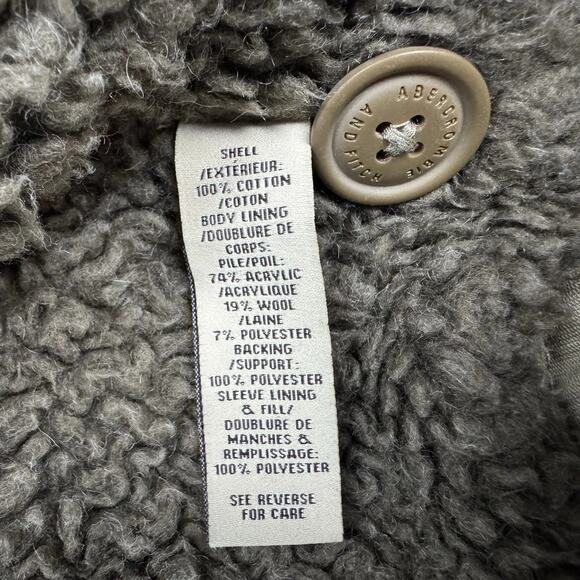 Vintage Abercrombie Fitch Adirondack Jacket Mens Medium Sherpa Canvas Distressed - Picture 7 of 11